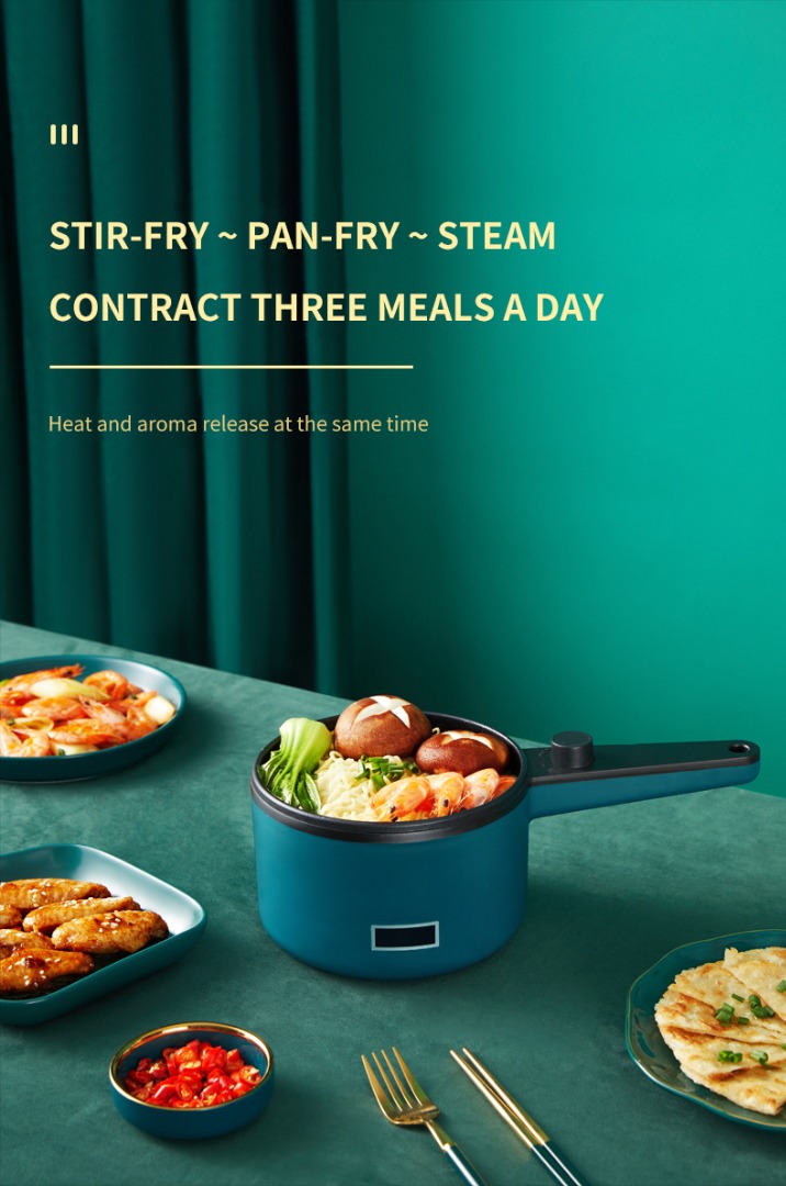 New mini electric hot pot cooking 1.2l portable electric thermo pot