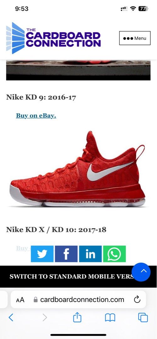 Nike Kevin Durant KD 9 Men s Fashion Footwear Sneakers on Carousell