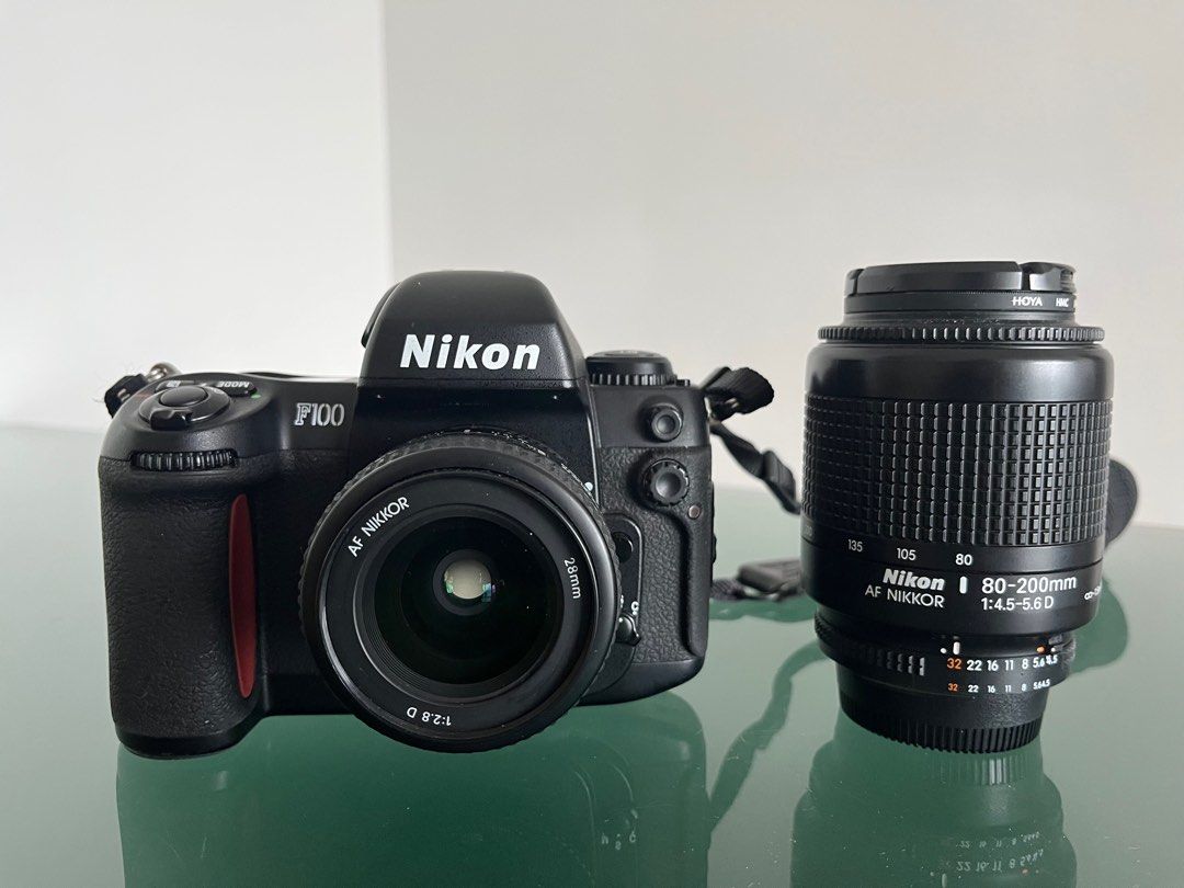 Nikon F100 菲林機28mm f2.8 80-200, 攝影器材, 鏡頭及裝備- Carousell