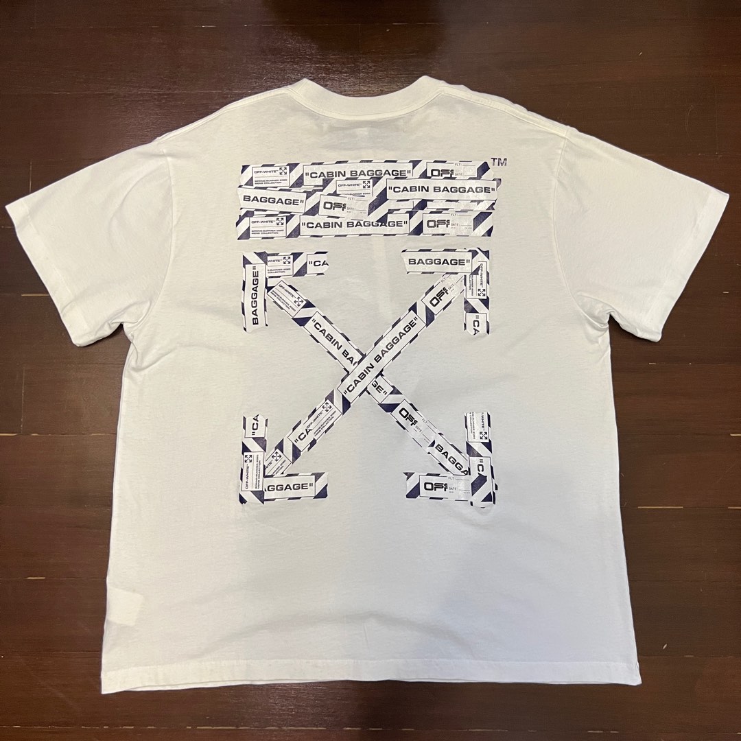 Off white Cabin Baggage Tee Men s Fashion Tops Sets Tshirts