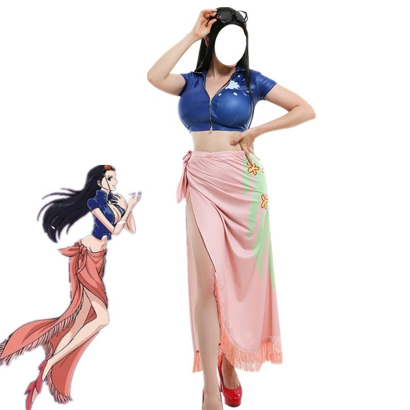 Anime Nico Robin Miss Allsunday Costume Cosplay Blu