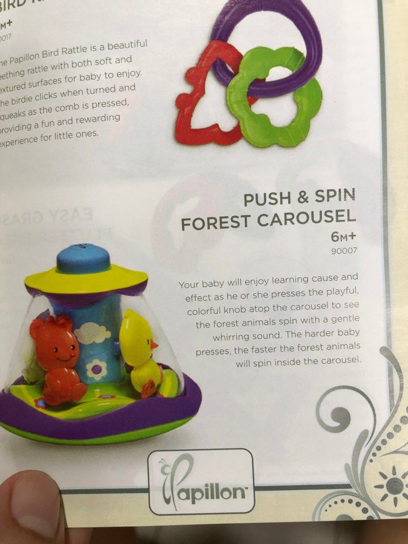 Jouet Push And Spin Pour Bébé - Carrousel Rotatif Avec Effets Sonores - Développe La Motricité Et Coordination - Pour Enfants 2-4 Ans