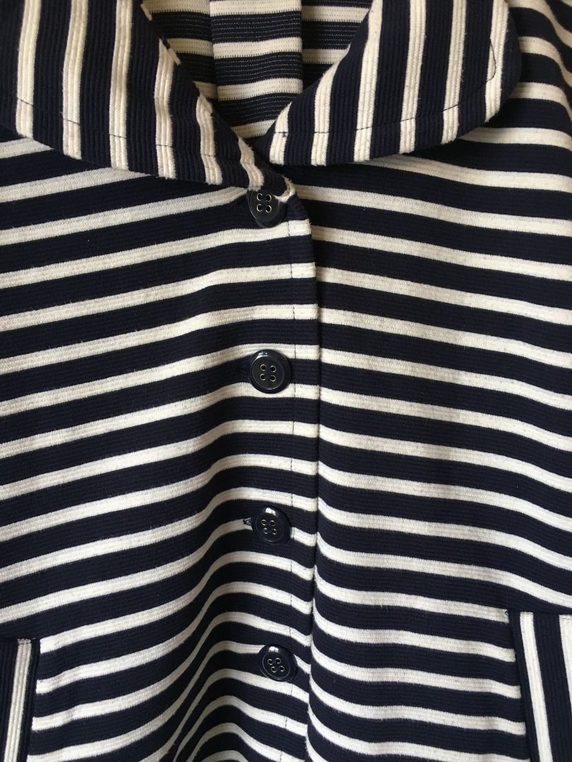 Pendleton Navy Blue Nautical Stripes Long Sleeves Button Front Jacket (Category: Coats, Jackets and Outerwear) located in Malitbog. Submitted by thrftd.uncommon (Listing ID 1233595608, Image 3). Description: 📌MOVING OUT SALE📌 Condition rate: 10/10 Color rate: 10/10 In excellent condition Fits M-L Length 26 Sleeves 13-19 📌 Most items are thrifted 📌 Need another wash, dry cleaning, and iron 📌 Color/s may vary due to lighting 📌 No cancellation