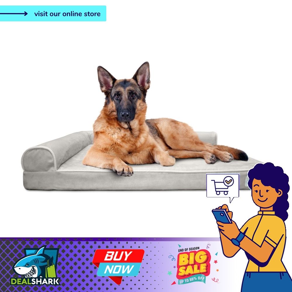 Petfusion memory foam dog bed top with waterproof liner & removable cover