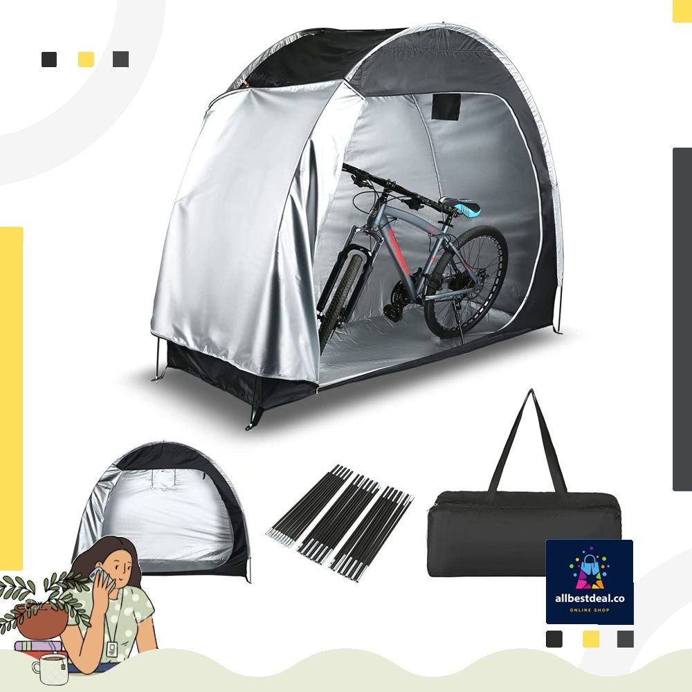 Pinprin Bike Storage Tent Anti Dust Waterproof Bike Cover Outdoor Foldable Bicycle Shed Camping Garden Shelter Sports Equipment Other Sports Equipment and Supplies on Carousell