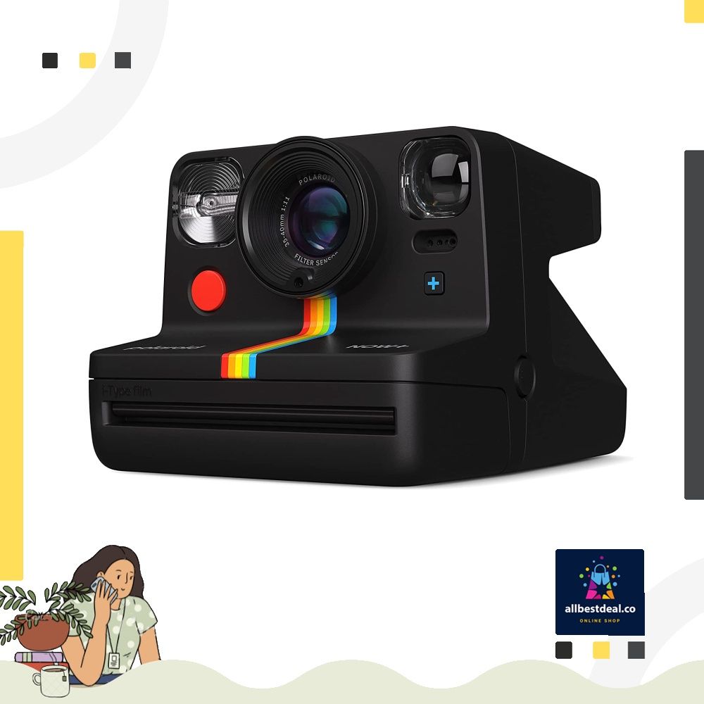 Polaroid Now+ 2nd Generation I-Type Instant Film Bluetooth Connected App  Controlled Camera - Black (9076)
