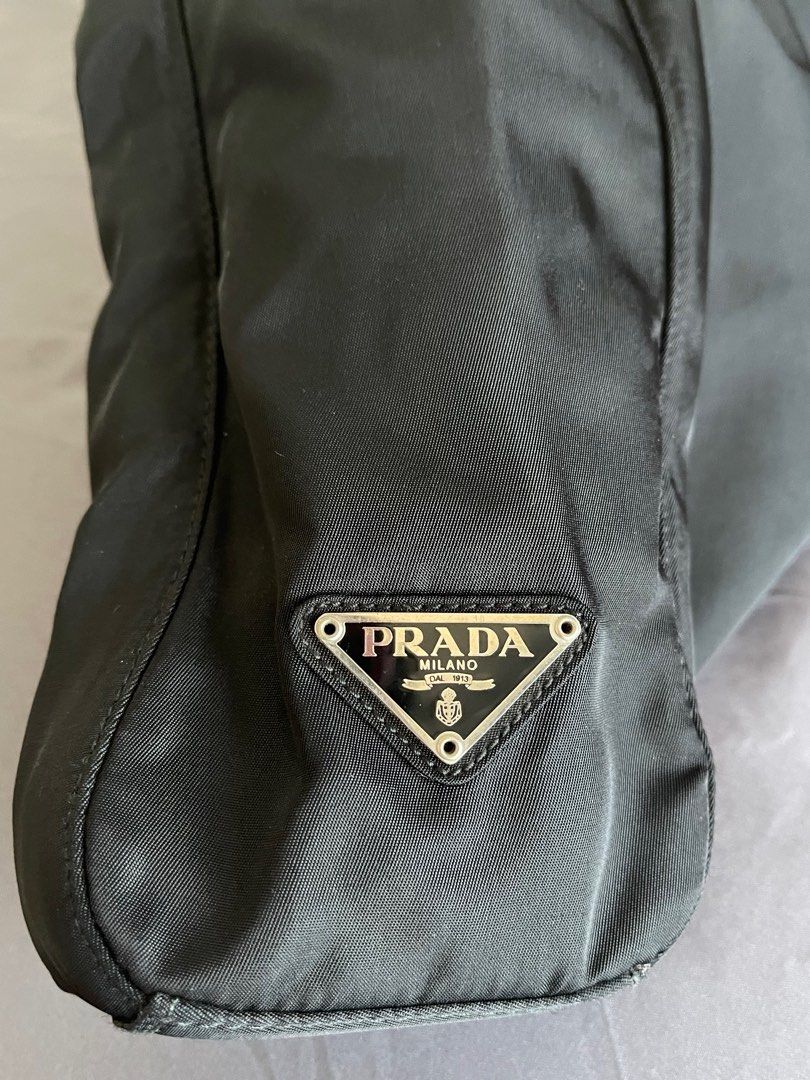 Prada Black Nylon Tessuto & Plex Tote Bag