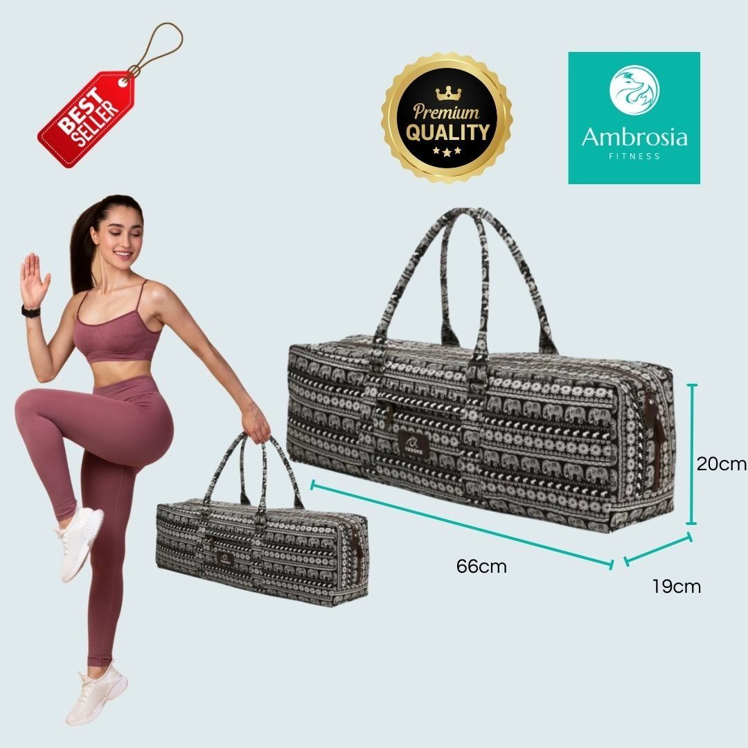 Printed Canvas Large Yoga Mat Tote Bag Sport Gym Storage Bag - Size  66*19*20CM, Furniture & Home Living, Home Improvement & Organisation,  Storage Boxes & Baskets on Carousell