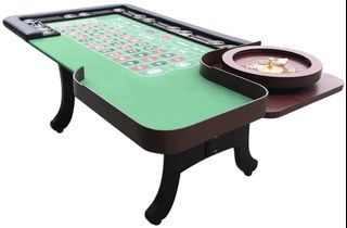 Professional Casino Poker Table Wooden with 18-inch Roulette
