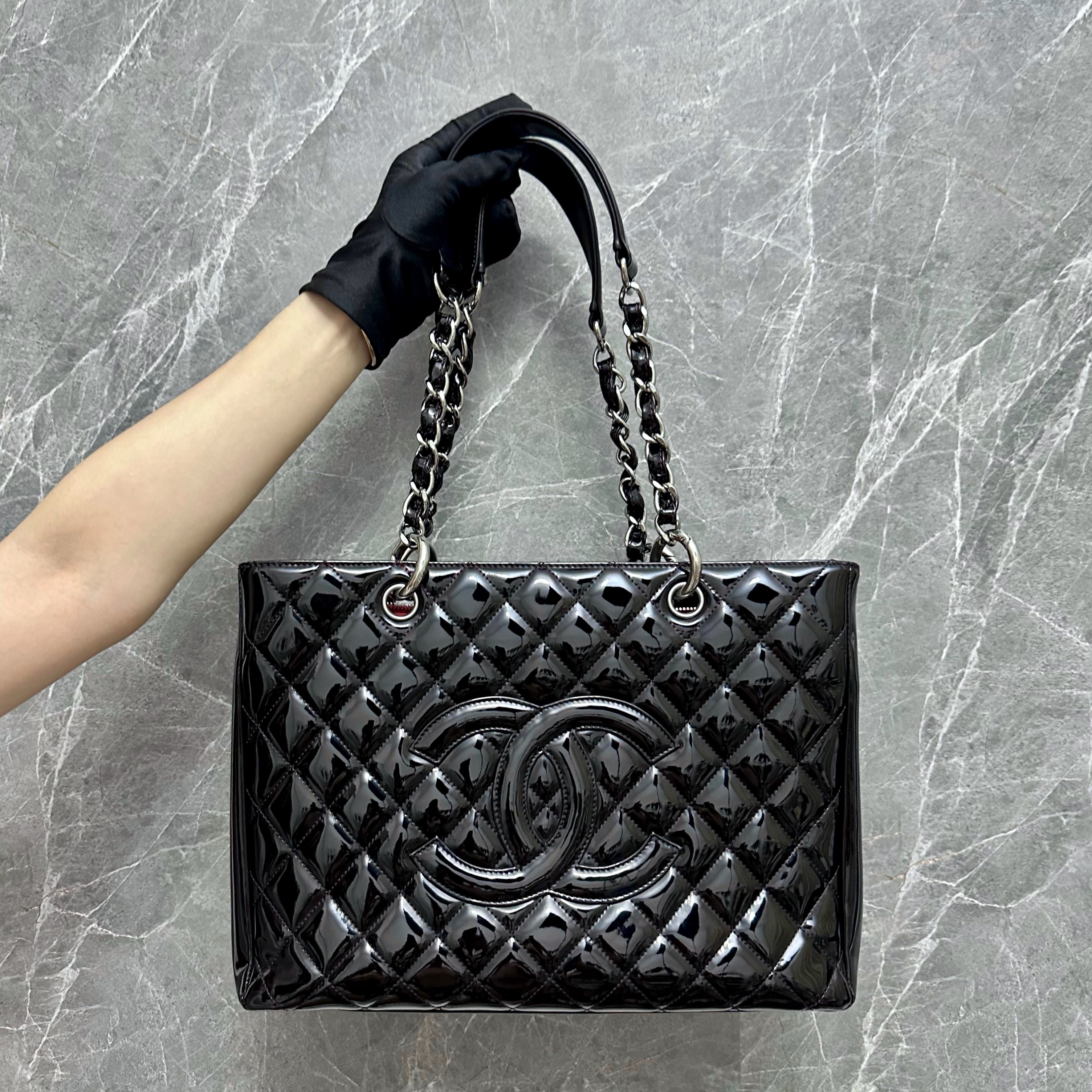 *Recolor* Chanel GST Grand Shopping Tote Patent Leather Black