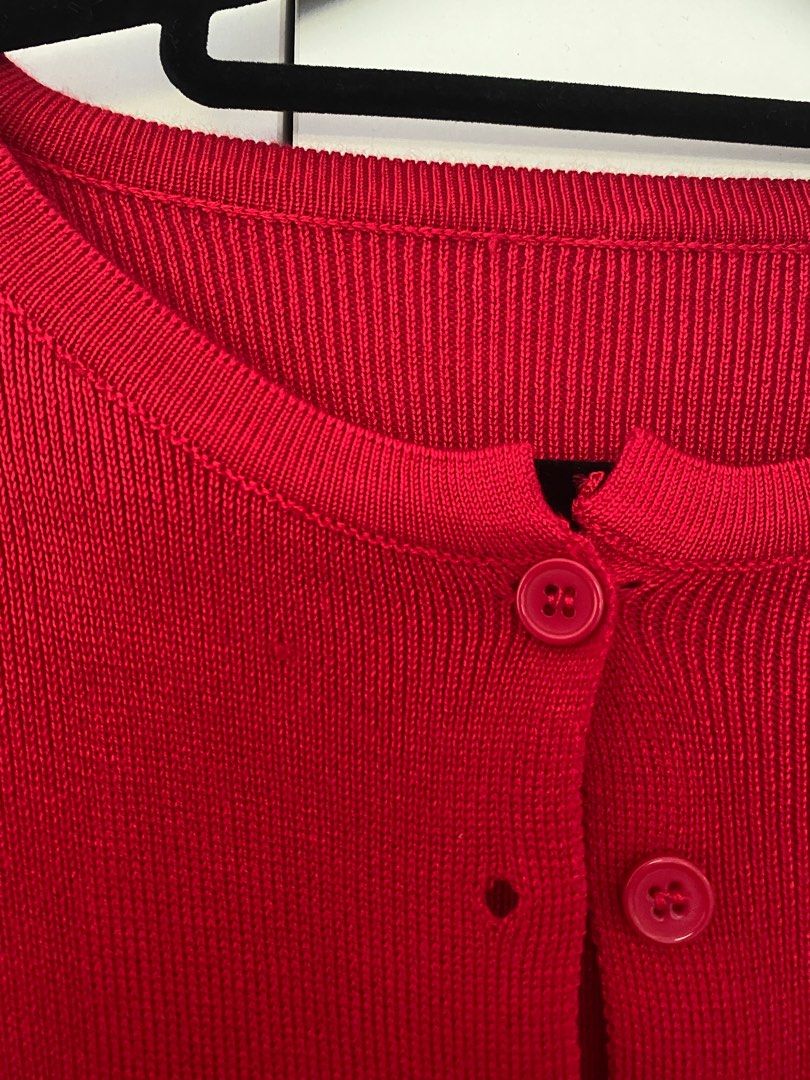 Red long sleeve cardigan Women s Fashion Tops Longsleeves on