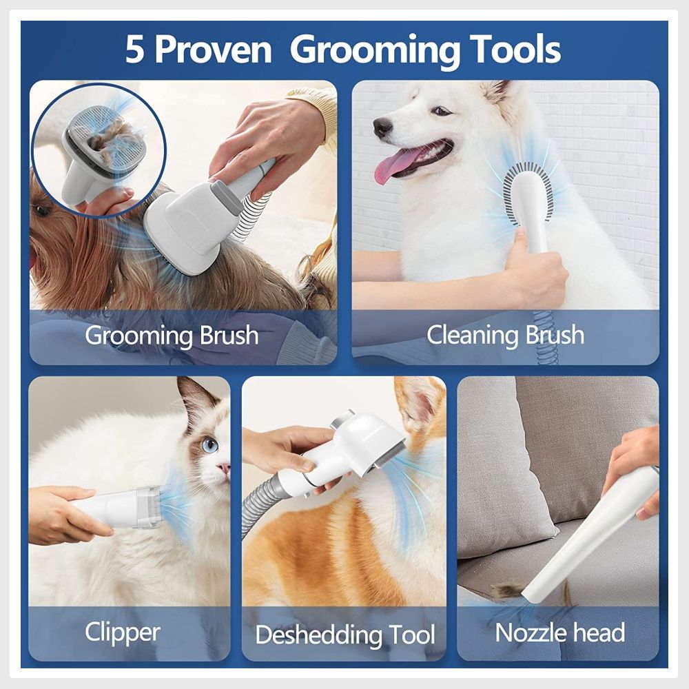 RyRot Dog Grooming Vacuum Pet Grooming Kit with 2.3L Capacity