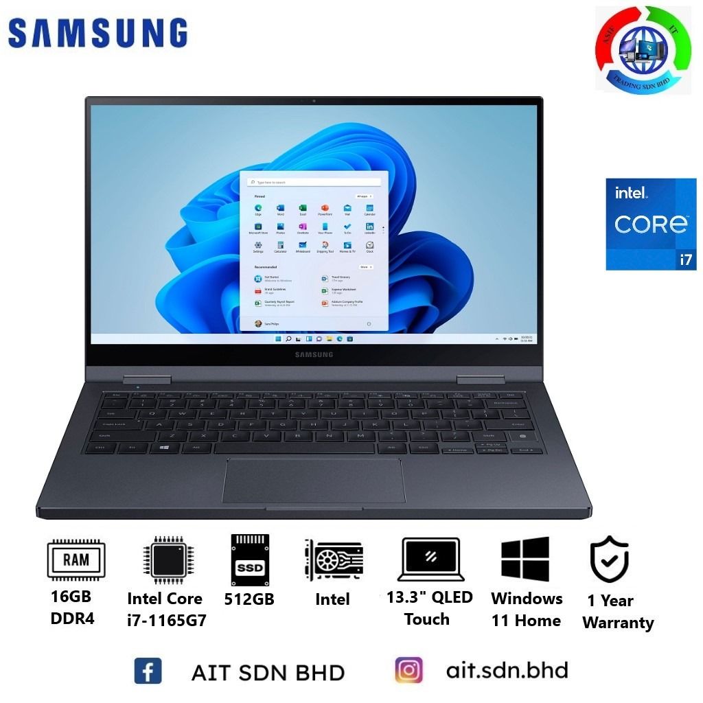 SAMSUNG - Galaxy Book Flex2 Alpha 13.3 QLED Touch-Screen Laptop - Intel  Core i7-1165G7-16GB Memory - 512GB SSD - Mystic Black