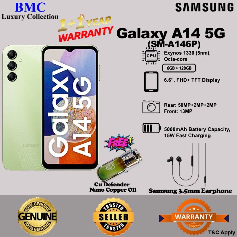 SAMSUNG GALAXY A14 5G Black 6GB + 128GB A146P, Mobile Phones & Gadgets,  Mobile Phones, Android Phones, Samsung on Carousell