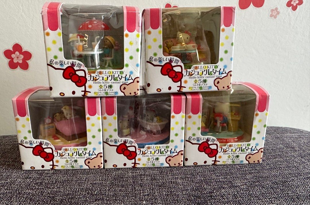 Sanrio Hello Kitty Casual Time．全5種．食玩* 2005 年出品* 留意外盒 