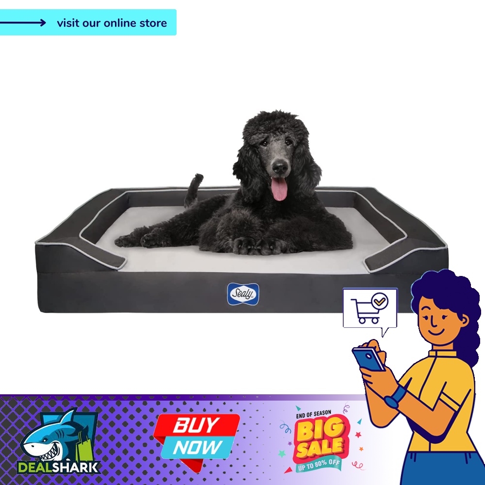 Sealy Lux Pet Dog Bed Quad Layer Technology with Memory Foam