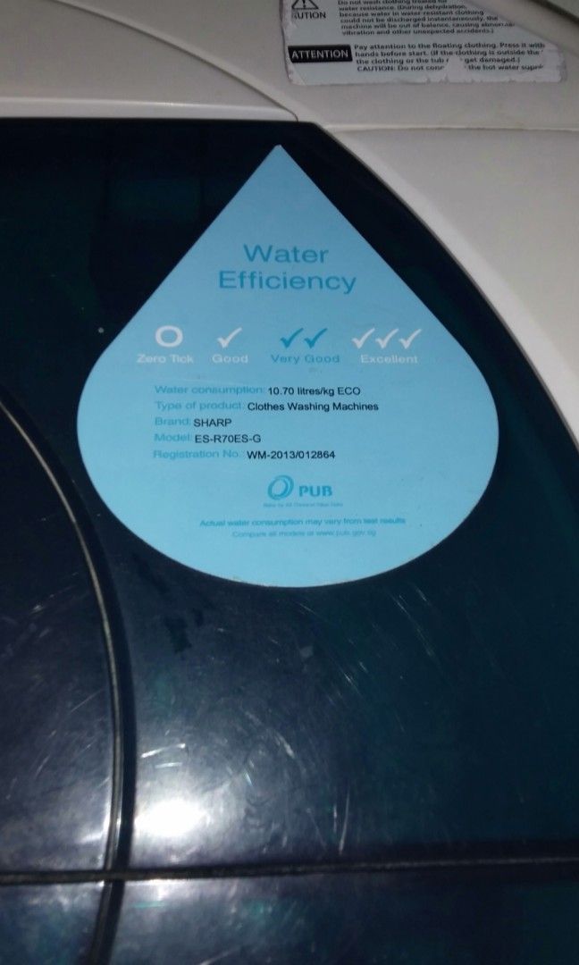 SHARP 7kg Air Dry Washing Machine, TV & Home Appliances, Washing