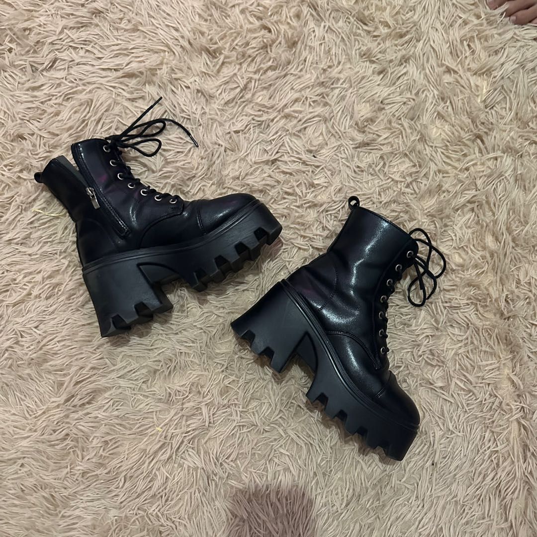 wedge combat boots