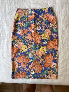 Size S Love Bonito Stretchable Midi Floral Bodycon Pencil Skirt