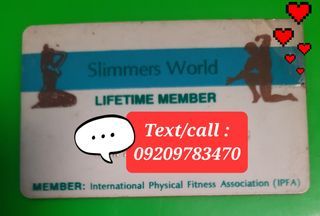 Slimmers world lifetime membership card