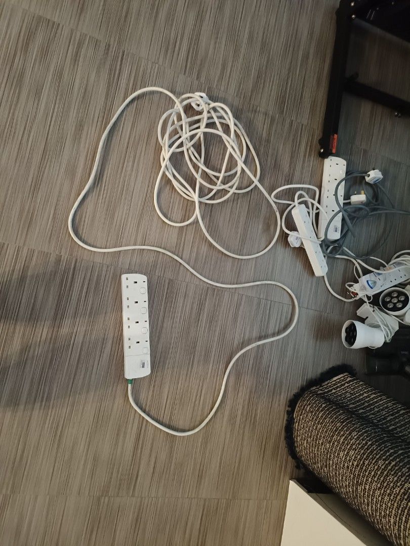 Super long wire multi socket (Category: Electrical, Adaptors & Sockets) located in Singapore. Submitted by cutexue (Listing ID 1233653101, Image 1). Description: super duper long wire of multi cable plug. self collection only.