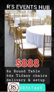 "Tables""chairs""rental"
