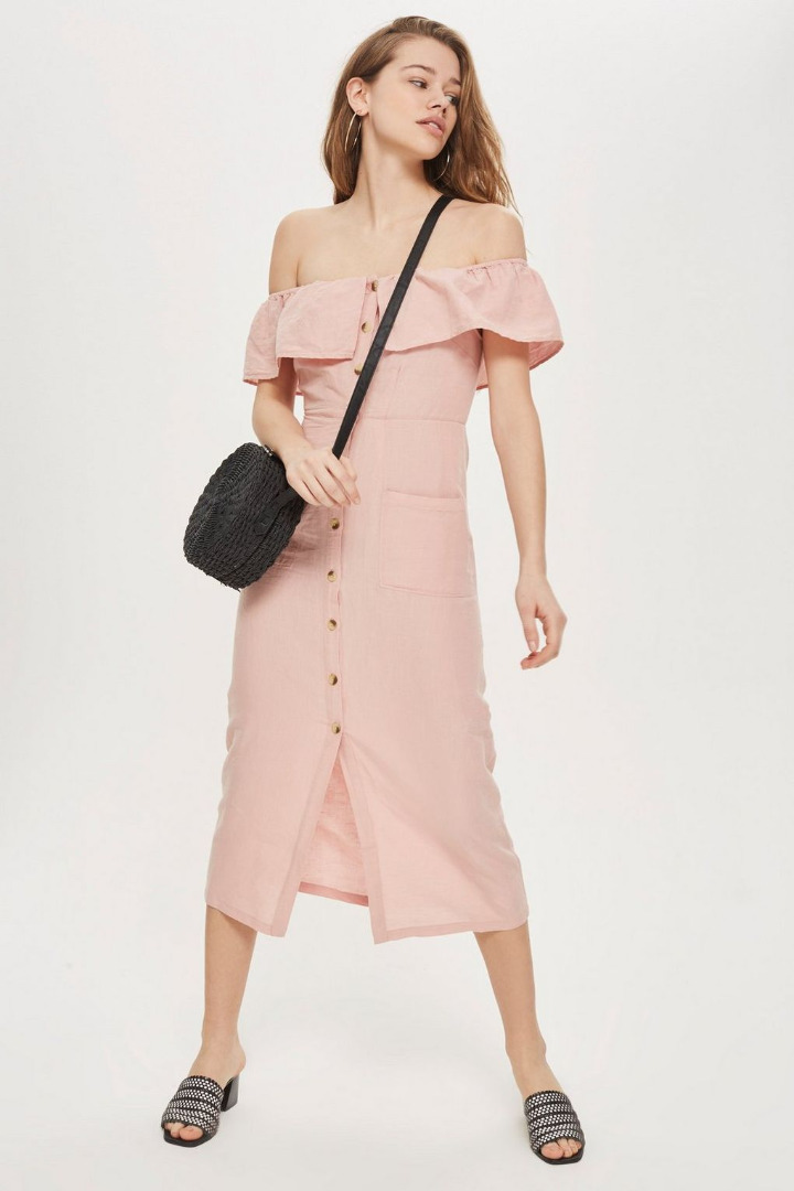 Topshop linen dress discount