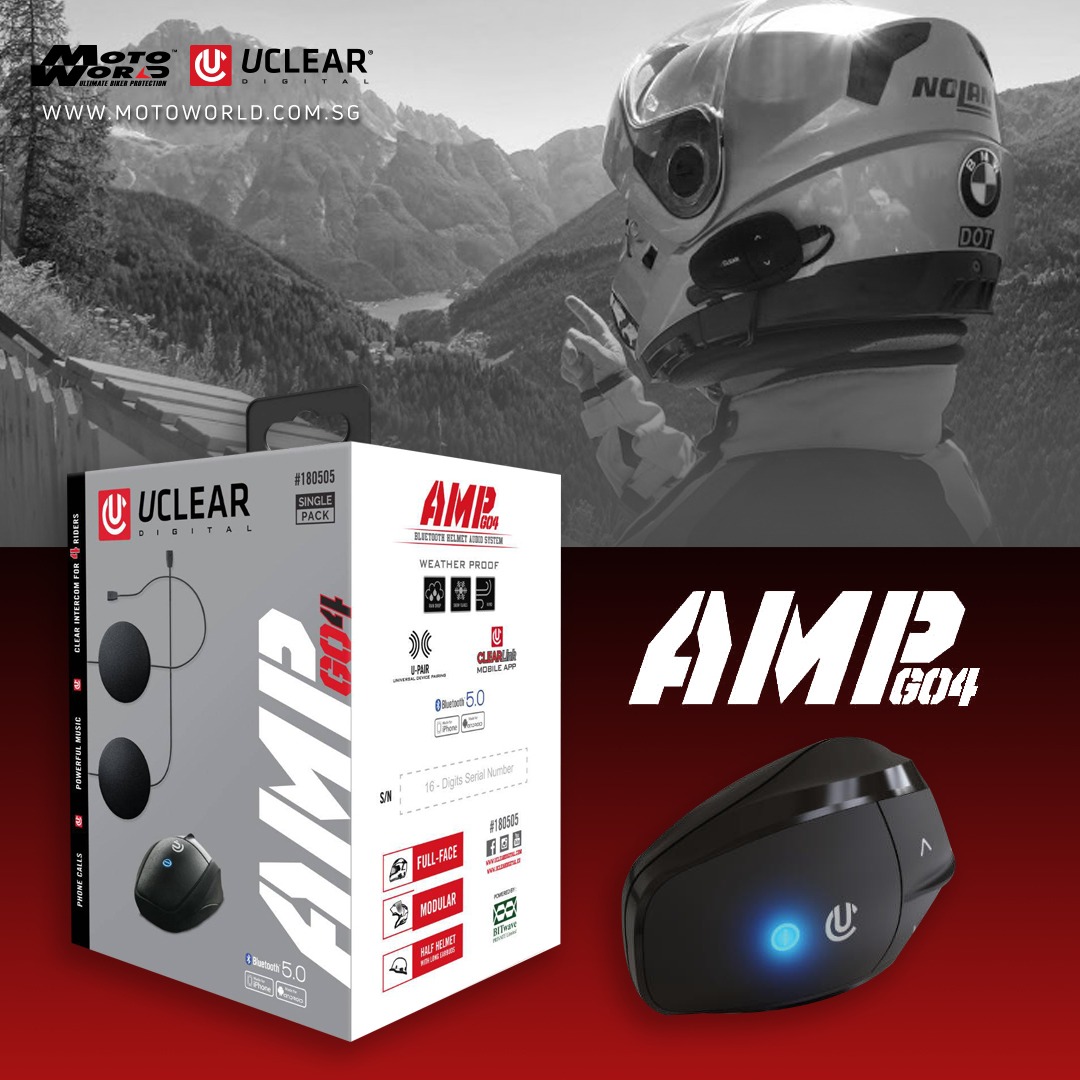 UClear Amp Go4 Motorcycle Helmet Bluetooth 5.0 Headset, Motorcycles, Motorcycle Apparel