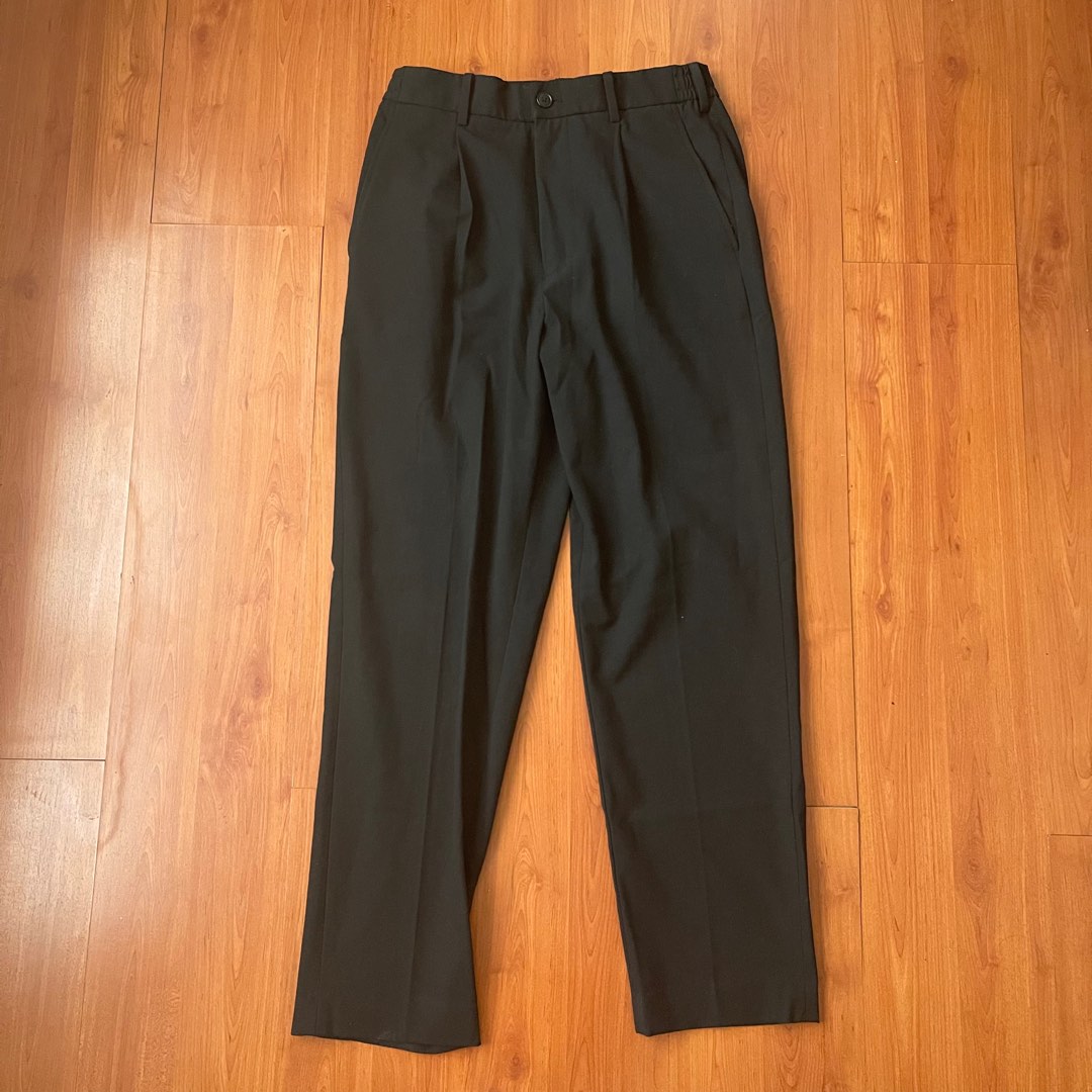 Uniqlo Black Wide Trousers on Carousell