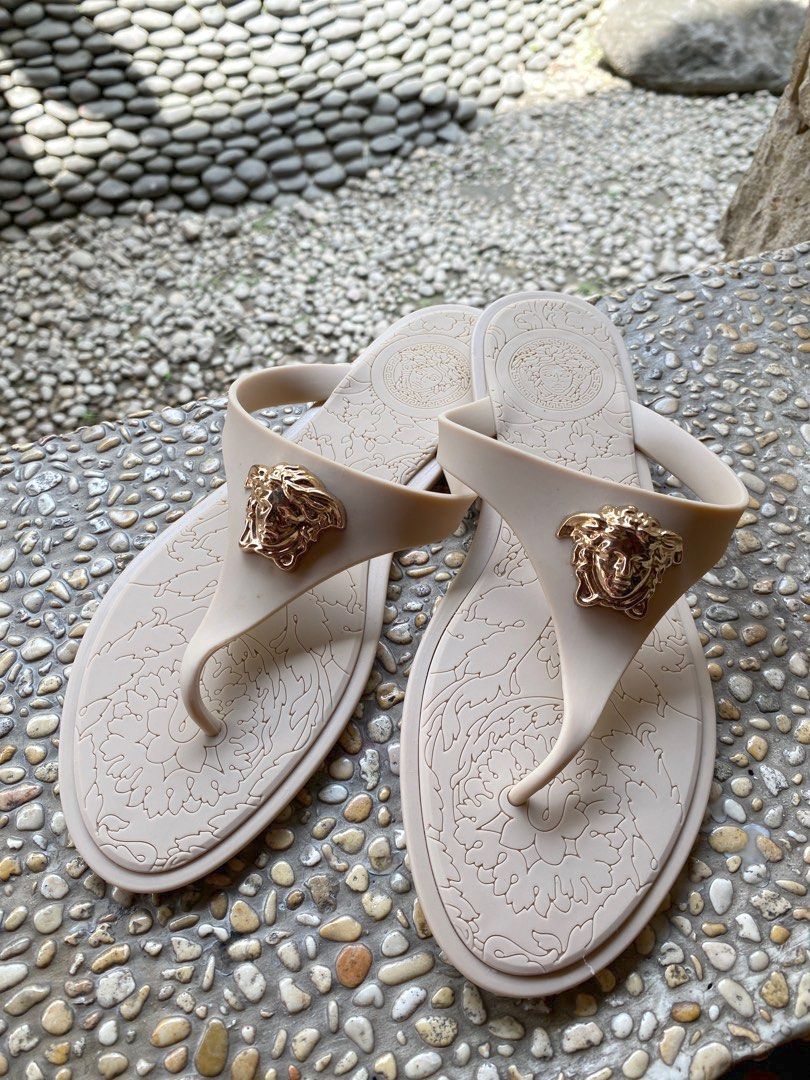 Super Sale Versace medusa jelly flats in nude Women s Fashion