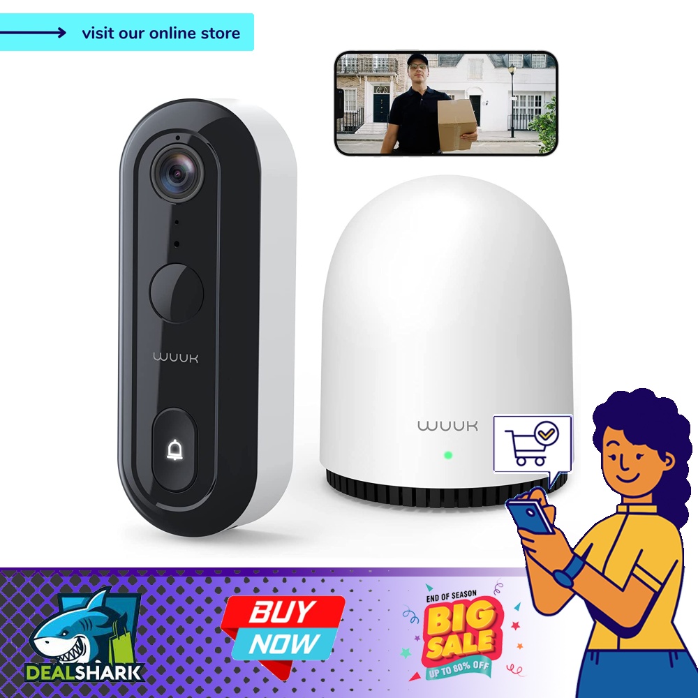 Video Doorbell Wireless, WUUK Smart Doorbell Camera (Battery Powered