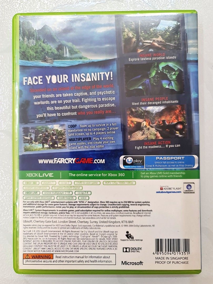 Video Game for Xbox 360 Far Cry *Used* (NTSCJ Ubisoft