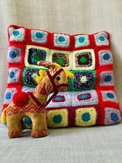 Vintage Knit  Multicolor Pillow