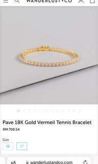 Wanderlust + Co 18k Gold Vermeil Tennis Bracelet