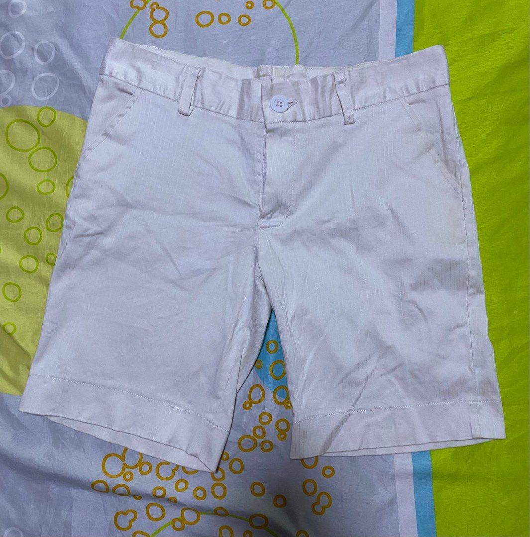 White pinstripe hotsell shorts