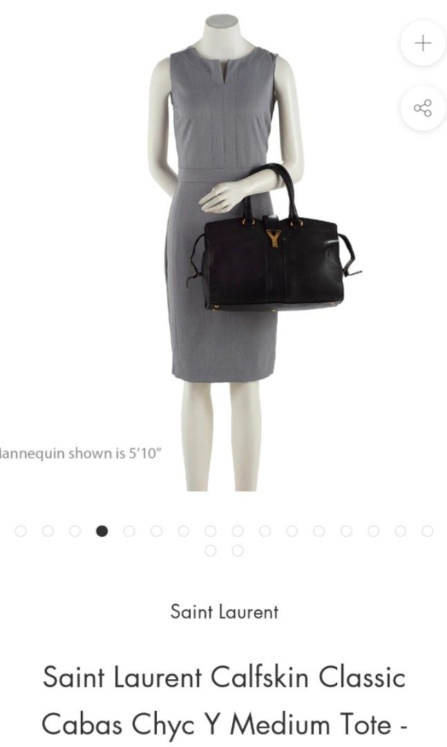 YSL calfskin cabas chyc (Category: Luxury Bags & Wallets) located in San Jose. Submitted by cheapest_thrill_closet (Listing ID 1233691909, Image 2). Description: Medium handbag, it has little bruises, scratches. Zippers are all good and working..