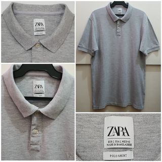 Zara Authentic Men's Polo Shirt (Light Gray)