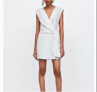 ZARA Basic Striped Jumpsuit Dress