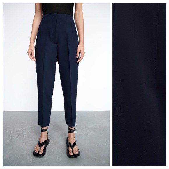 Zara high waist pants blue
