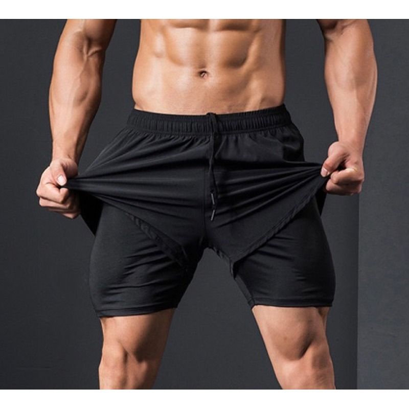 2in1 Men Shorts for Gym Running Training Shorts with Inner Lining