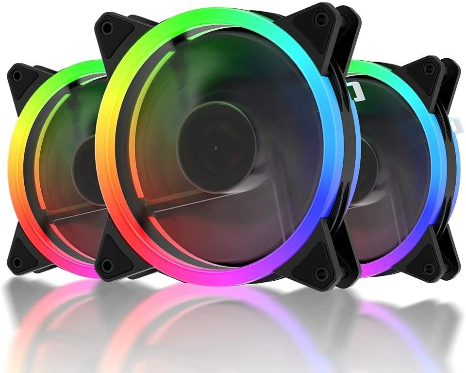 3532) (NO REMOTE) UPHERE RGB SERIES CASE FAN, WIRELESS RGB LED 120MM ...
