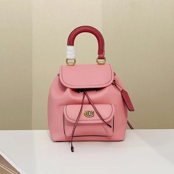 Coach Riya Mini Drawstring Pink Backpack
