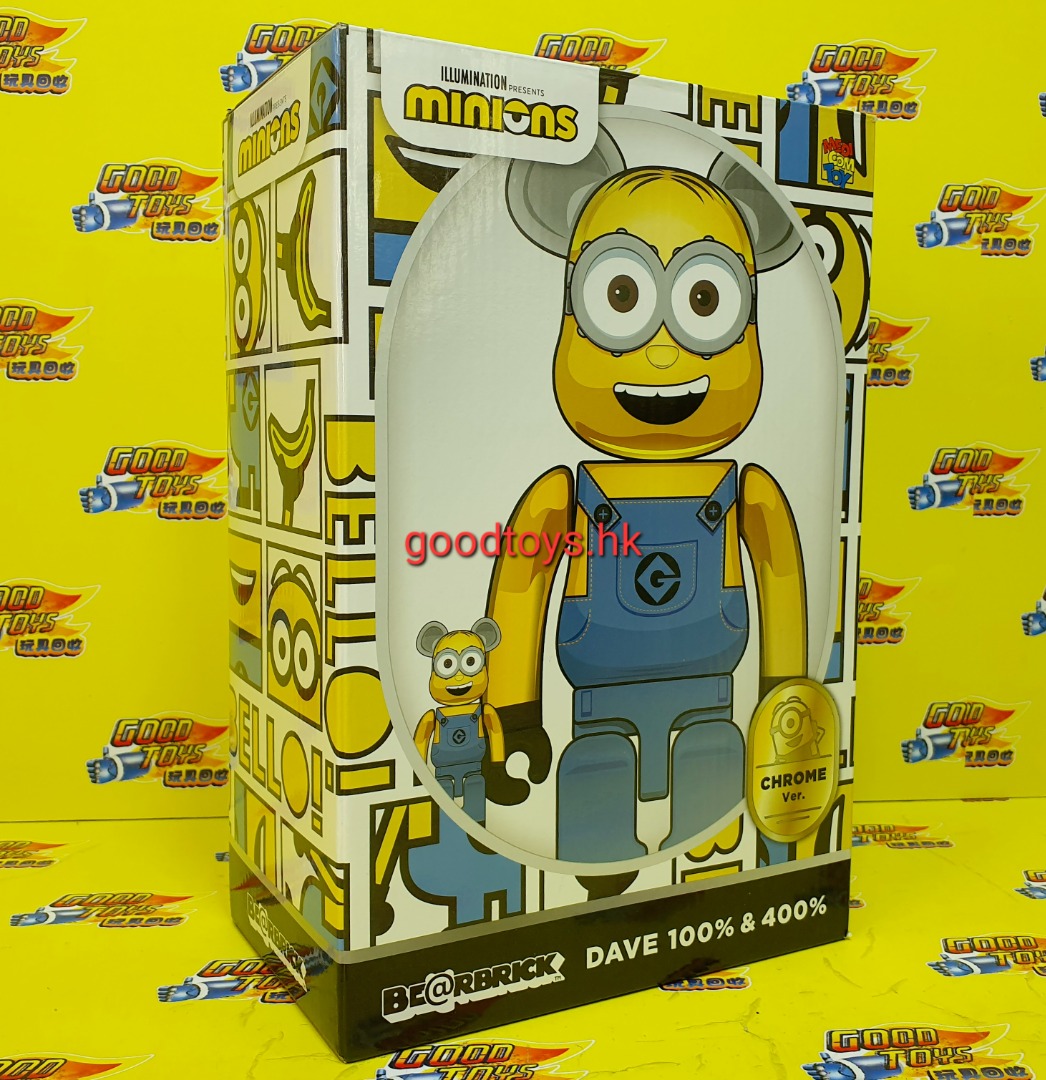 中古已開封MEDICOM TOY BEARBRICK BE@RBRICK MINIONS DAVE 100% & 400