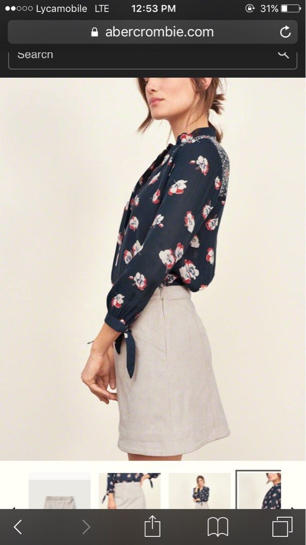 Abercrombie faux cheap suede skirt