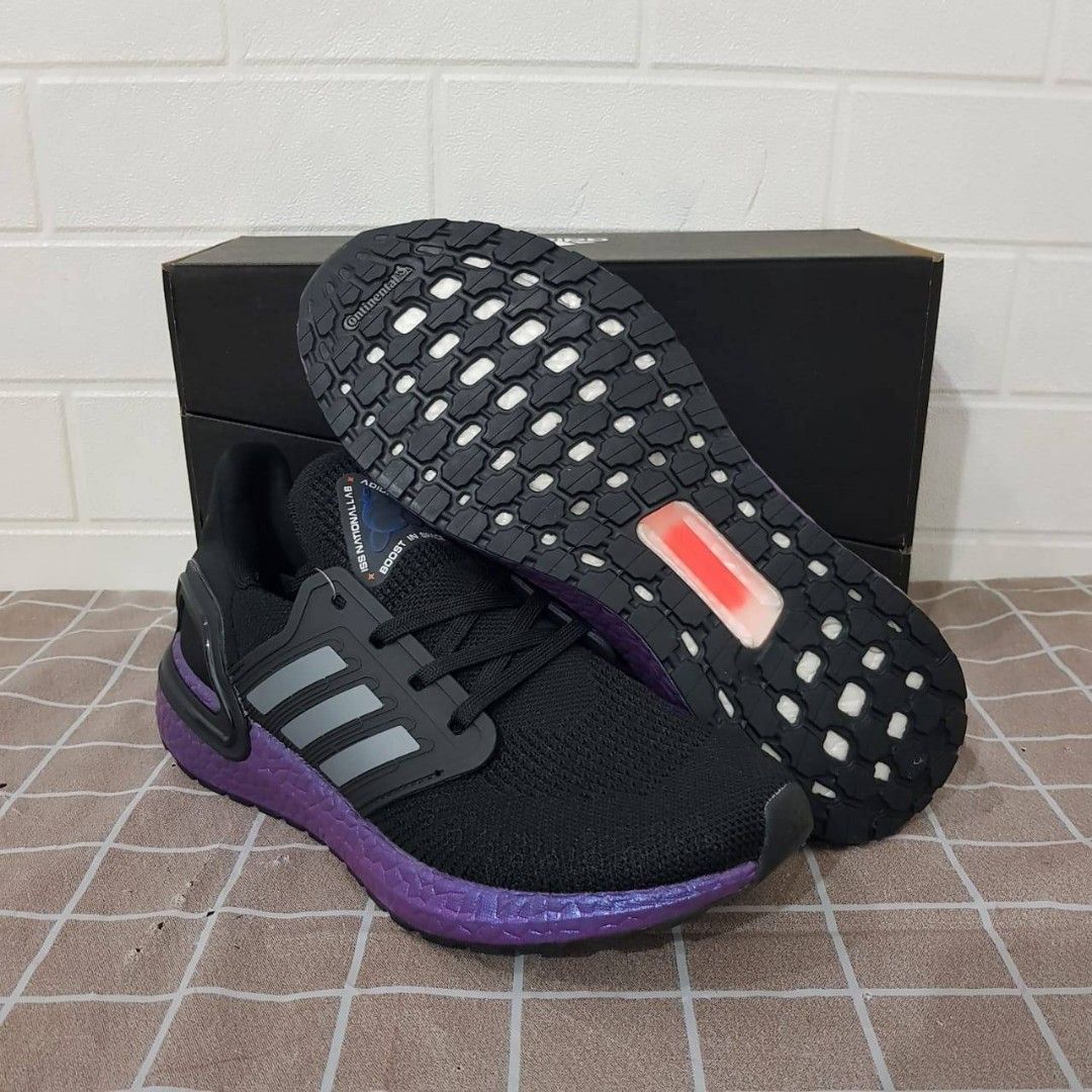 Sepatu Adidas Adidas Ultra Boost 20 Black And Purple Adidas Ultraboost 20 X  ISS Black Purple, Fesyen Pria, Sepatu