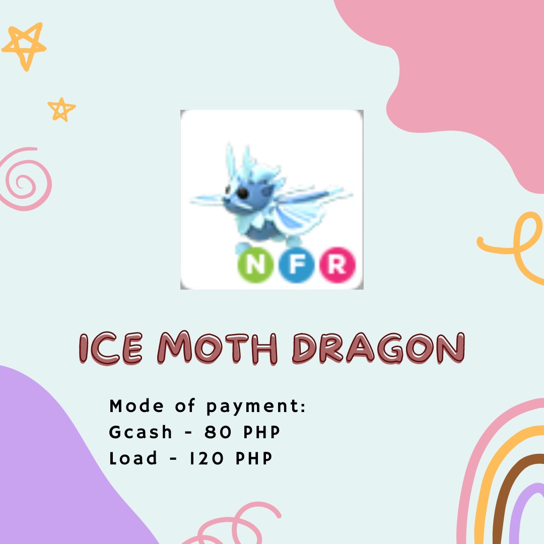 ADOPT ME NFR ICE MOTH DRAGON (NEON FLY RIDE) on Carousell