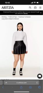 Aritzia Pleated Vegan Leather Skirt