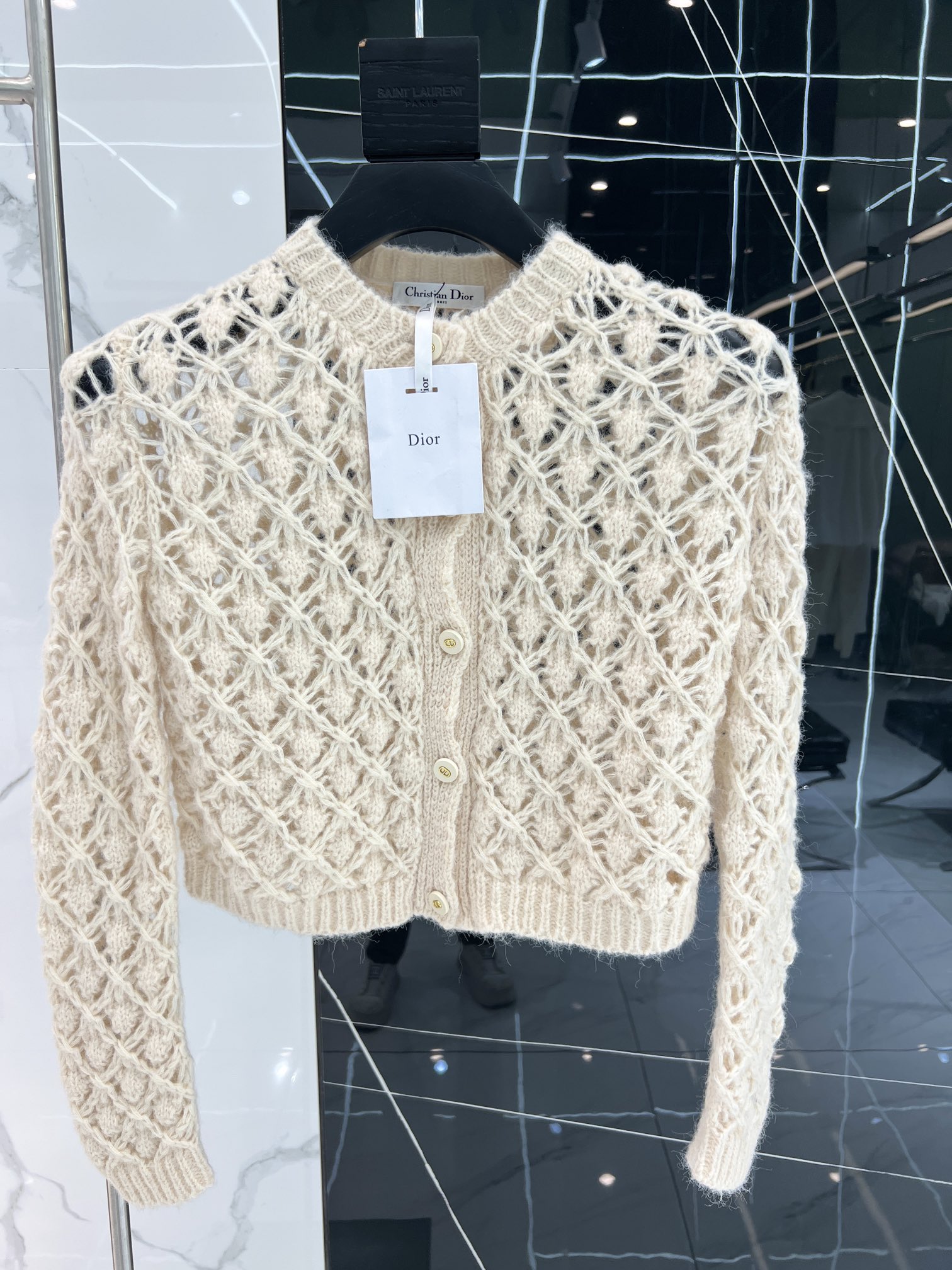 Authentic dior Hollow Cardigan, Women's Fashion, Tops, Longsleeves on ...