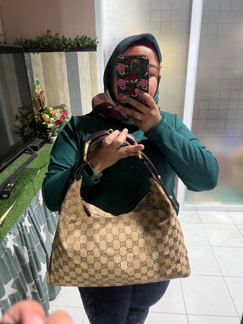 Authentic gucci shop horsebit hobo