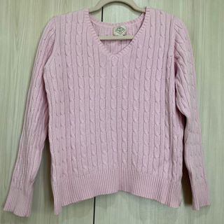 BABY PINK CABLE KNIT SWEATER